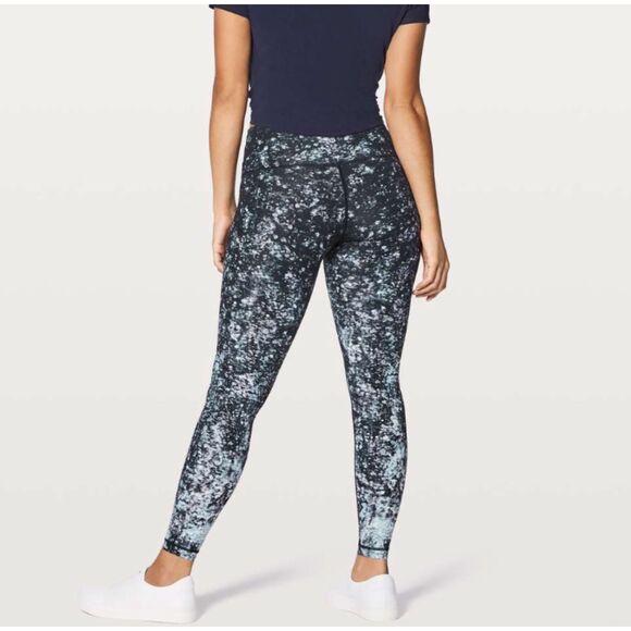Women Lululemon Wunder Under Hi-Rise Tight *Nulux Effervescence Multi Black Sz 8 - Picture 1 of 7